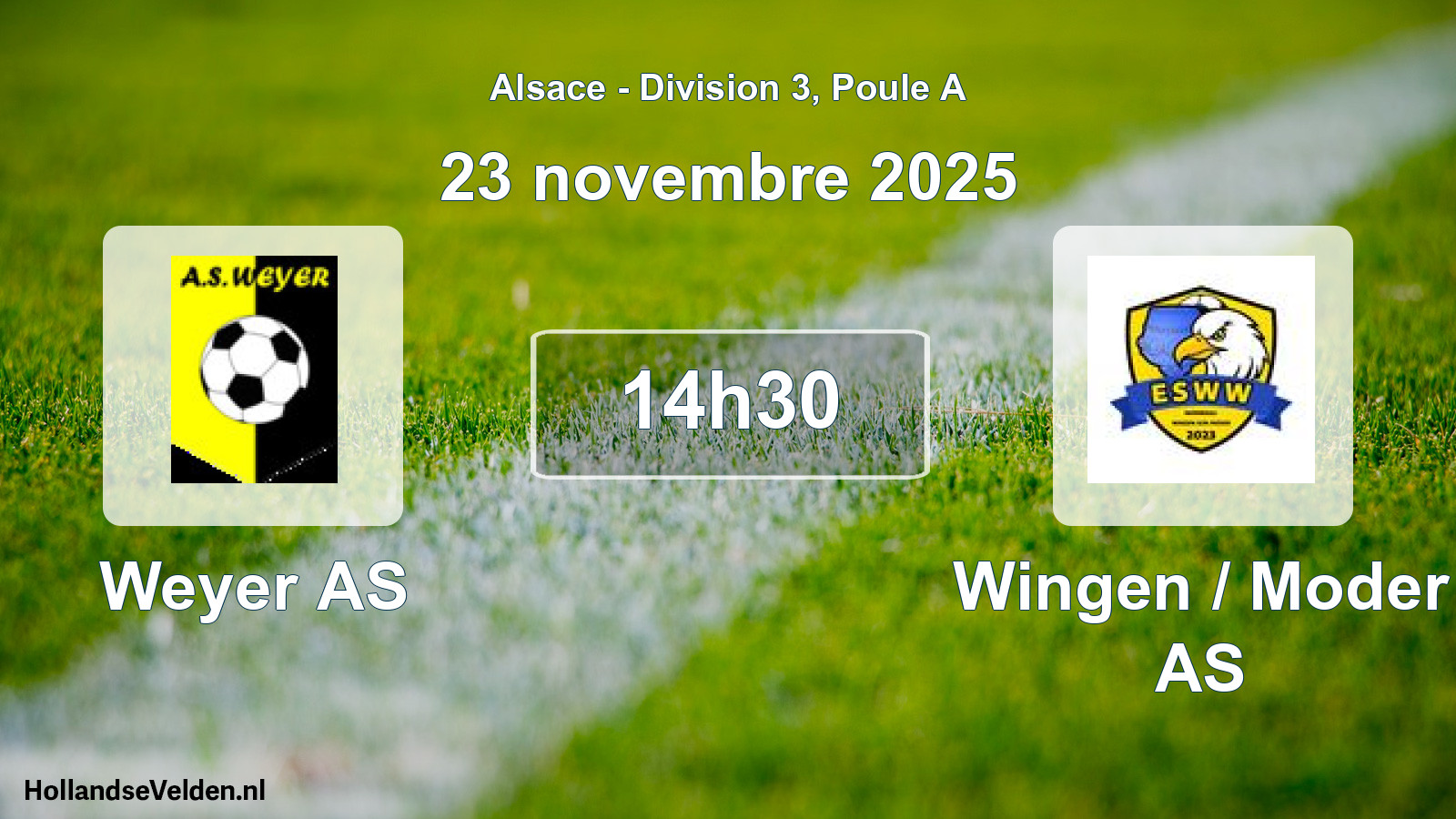 Match programmé: Weyer AS - Wingen / Moder AS (23 novembre 2025)
