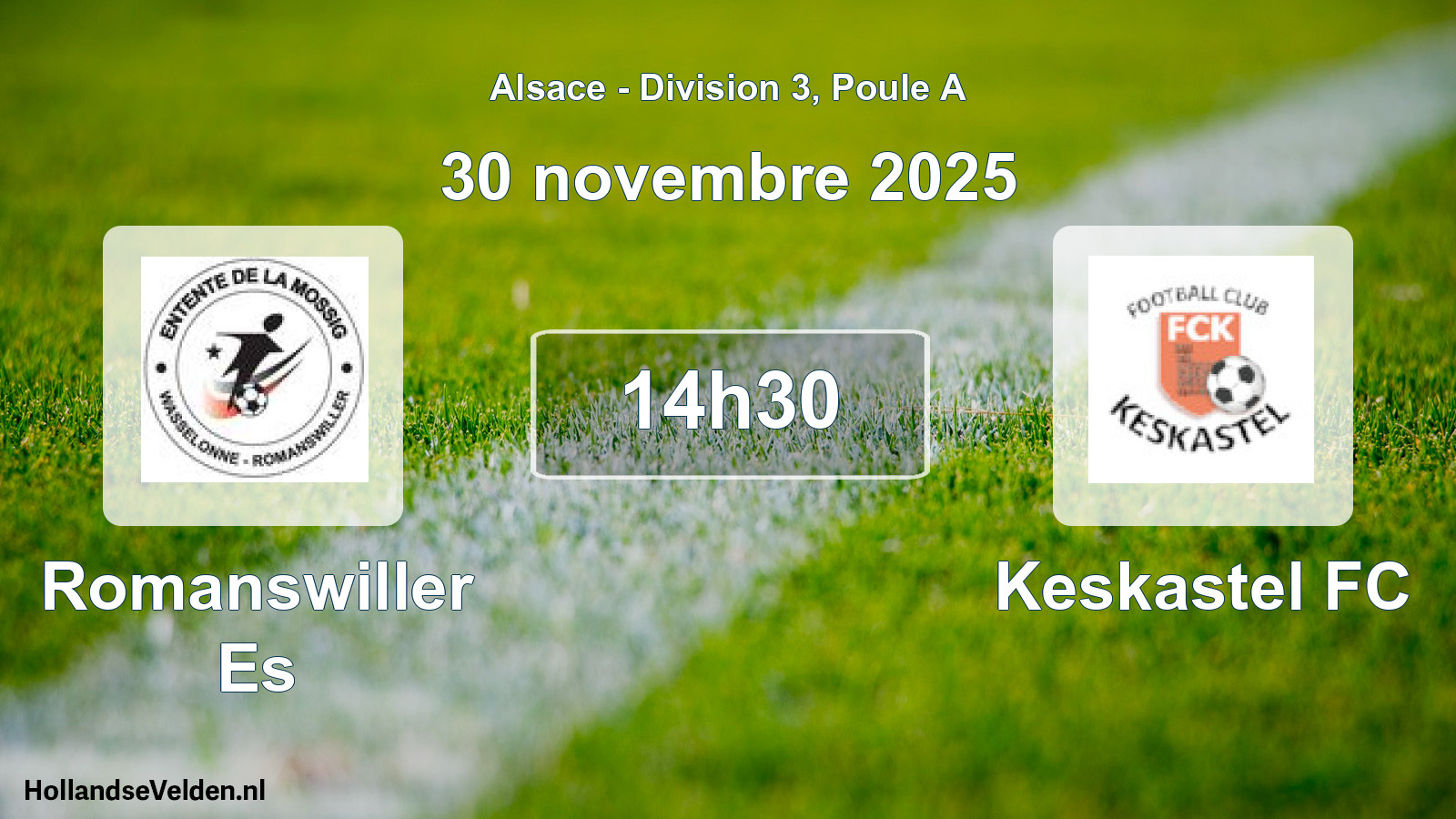 Match programmé: Romanswiller Es - Keskastel FC (30 novembre 2025)