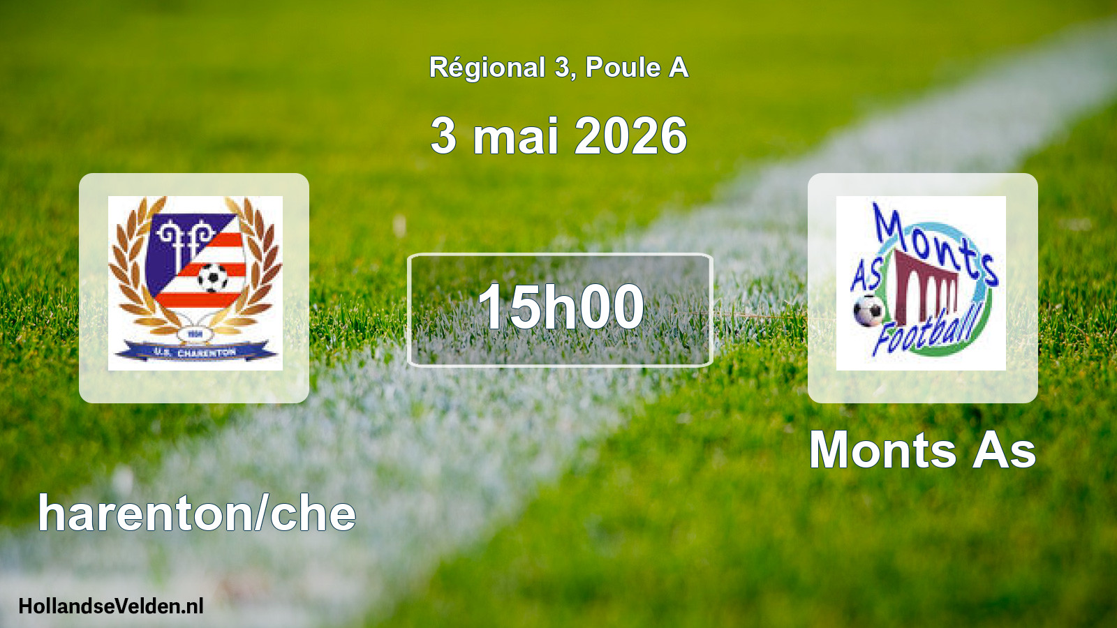 Geplande wedstrijd: Charenton/che - Monts As (3 mai 2026)
