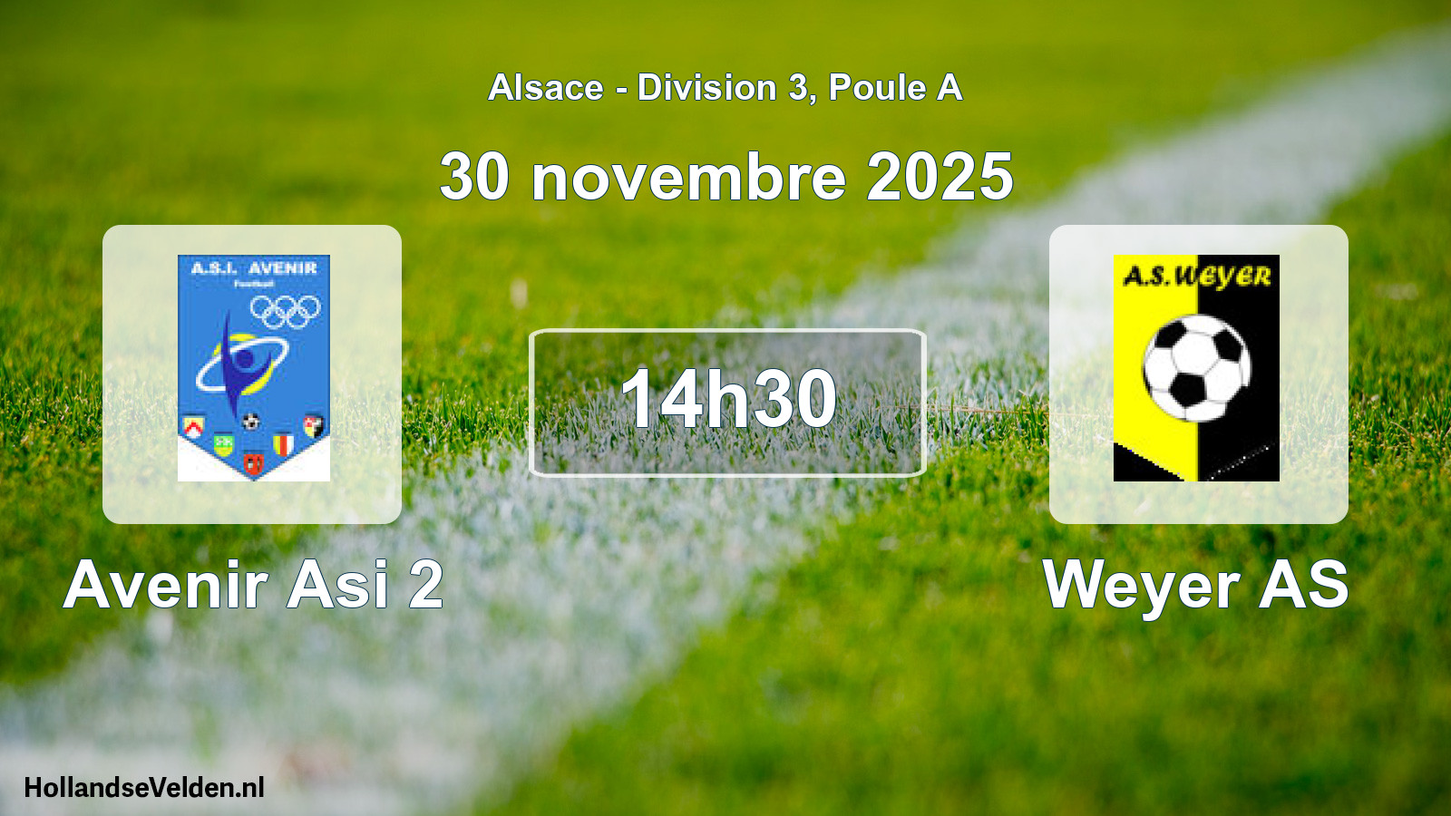 Match programmé: Avenir Asi 2 - Weyer AS (30 novembre 2025)