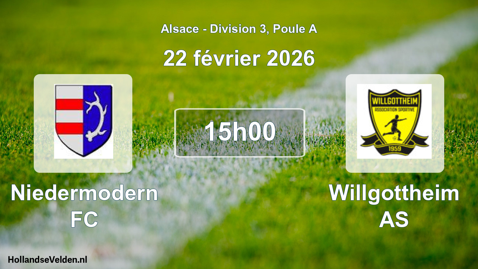 Scheduled Match: Niedermodern FC - Willgottheim AS (22 February 2026)