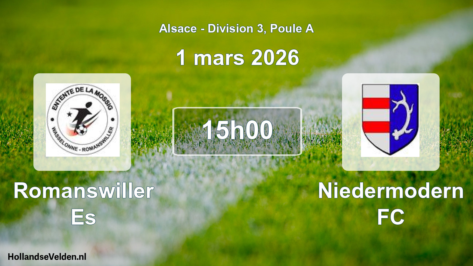 Match programmé: Romanswiller Es - Niedermodern FC (1 mars 2026)