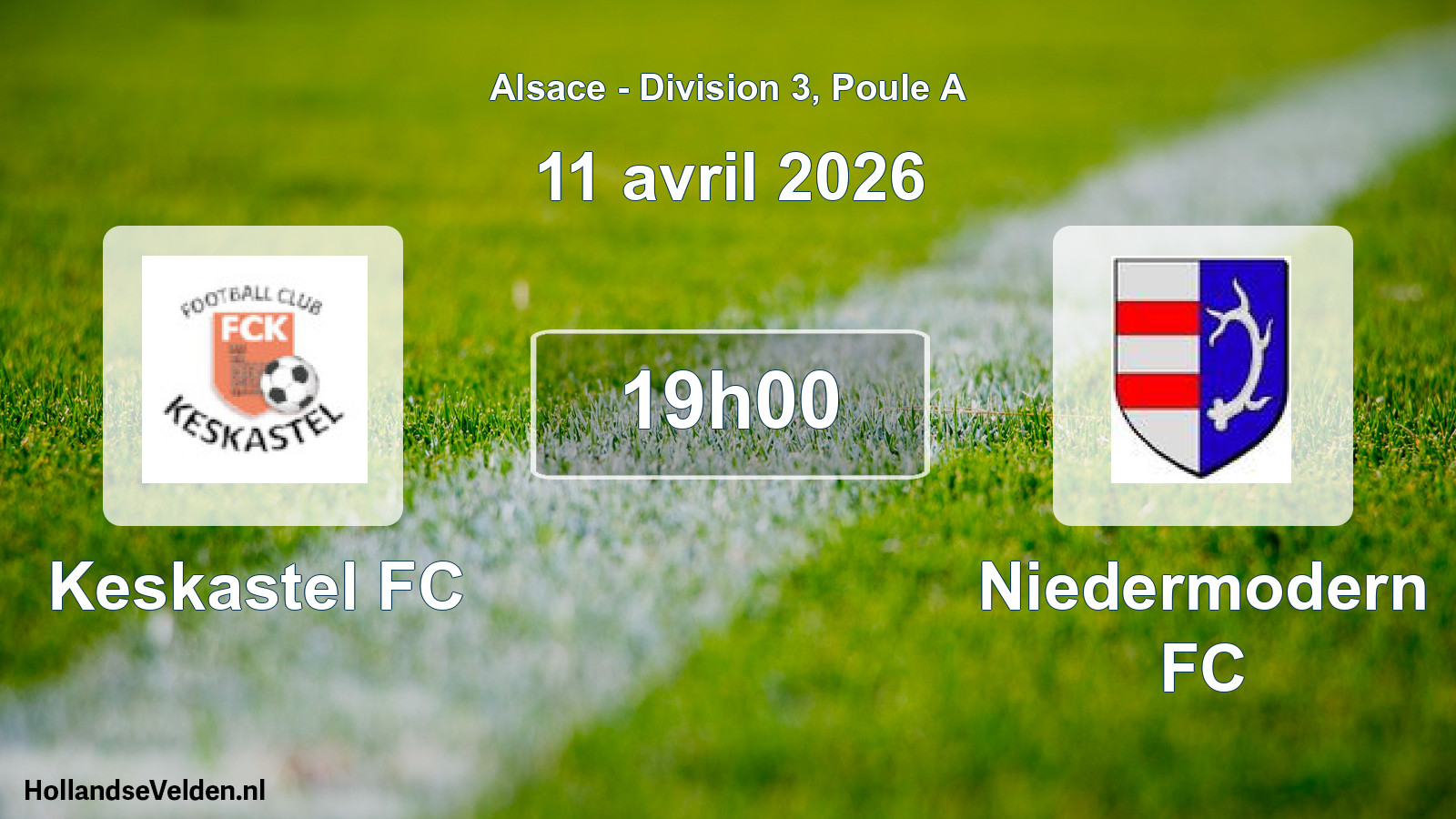 Match programmé: Keskastel FC - Niedermodern FC (11 avril 2026)