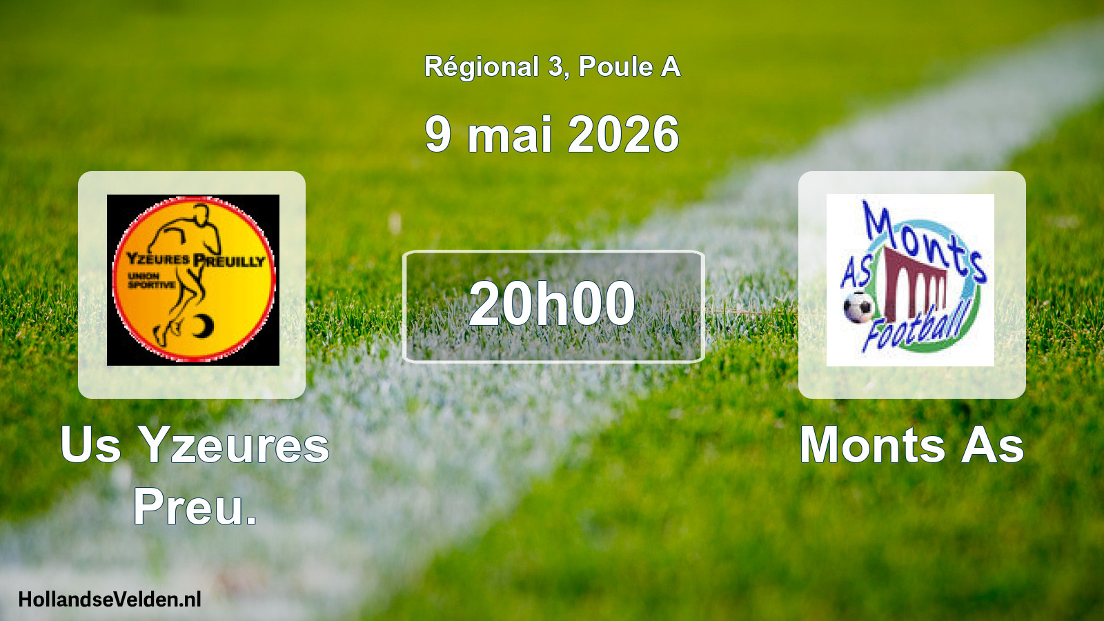 Scheduled Match: Us Yzeures Preu. - Monts As (9 May 2026)