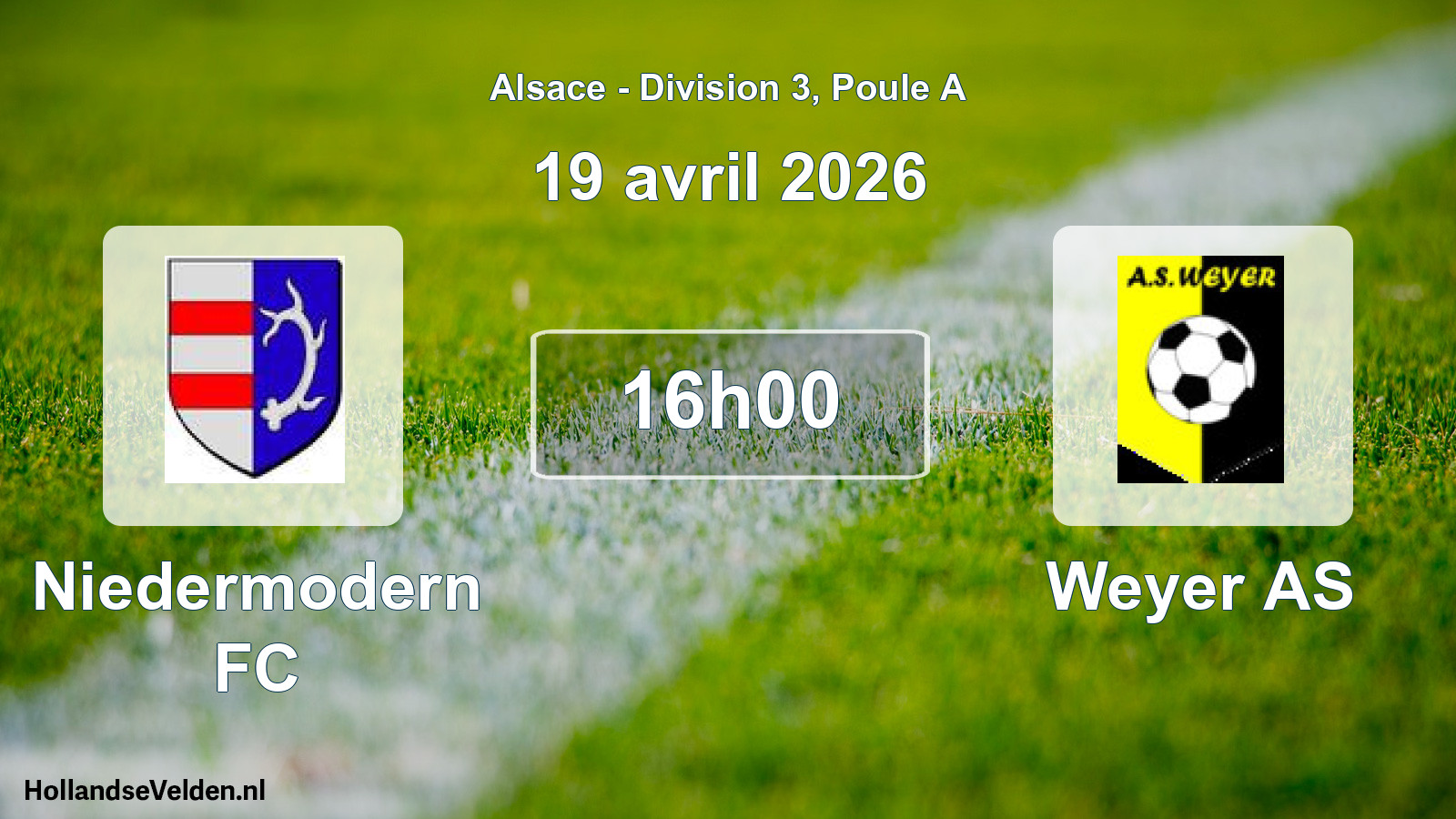 Match programmé: Niedermodern FC - Weyer AS (19 avril 2026)