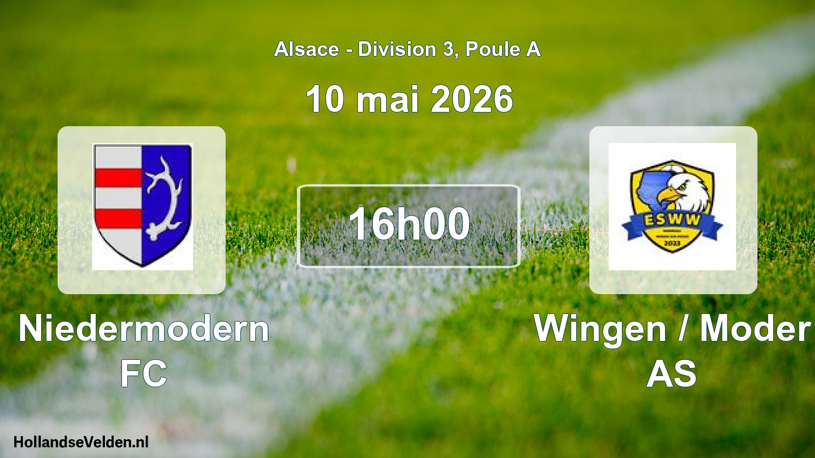 Match programmé: Niedermodern FC - Wingen / Moder AS (10 mai 2026)
