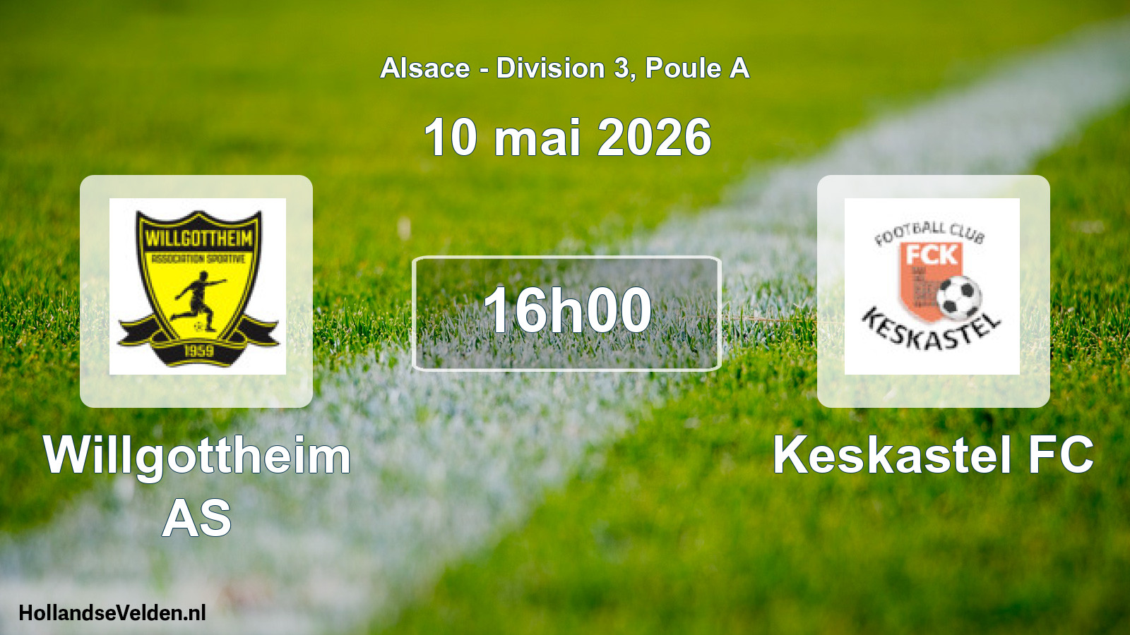 Match programmé: Willgottheim AS - Keskastel FC (10 mai 2026)