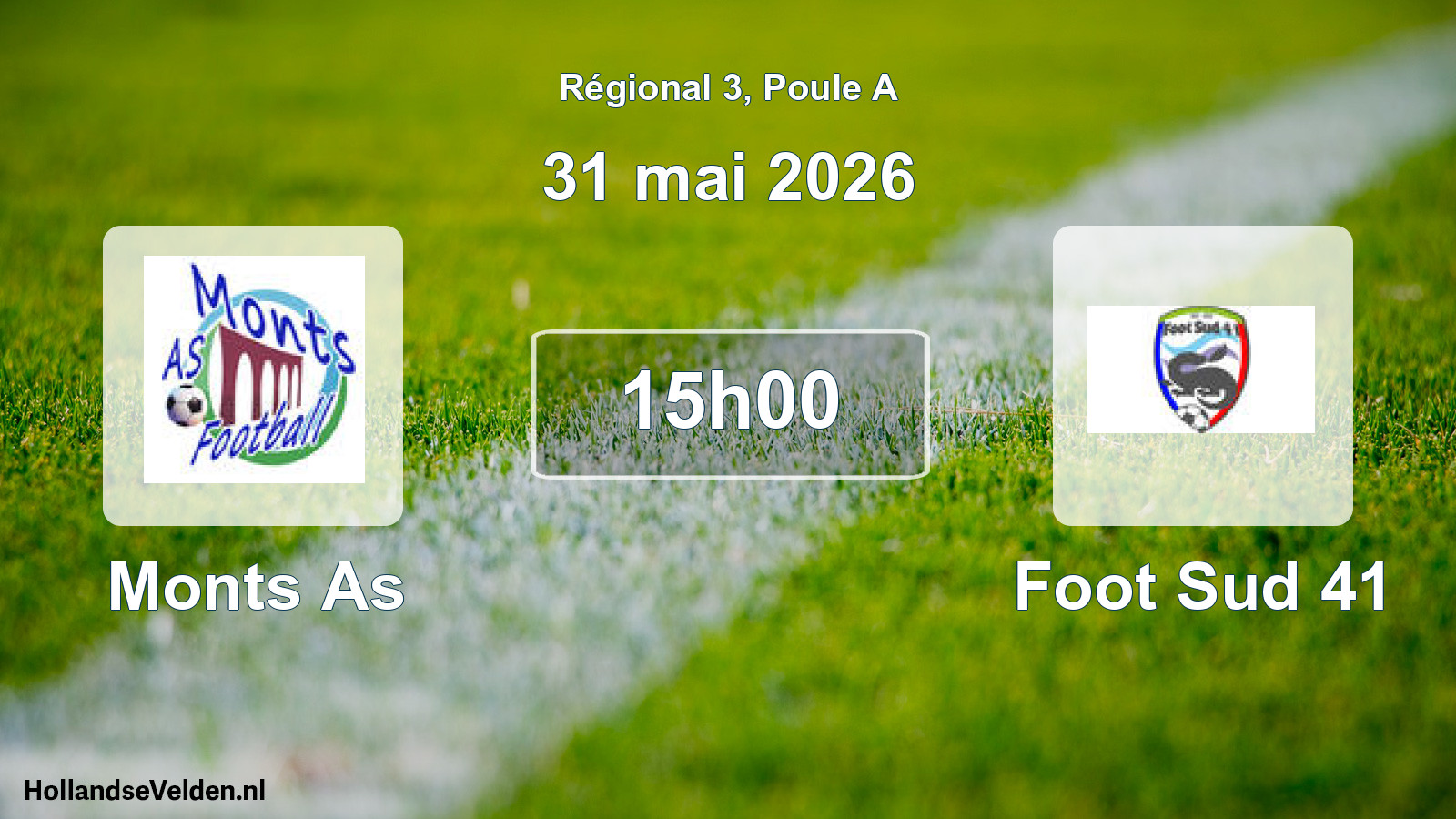 Geplande wedstrijd: Monts As - Foot Sud 41 (31 mai 2026)
