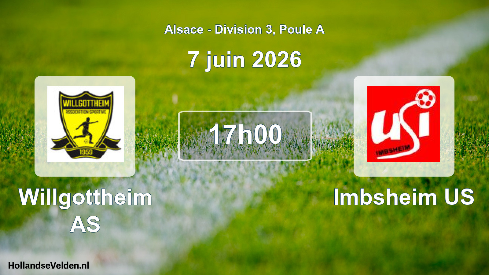 Match programmé: Willgottheim AS - Imbsheim US (7 juin 2026)