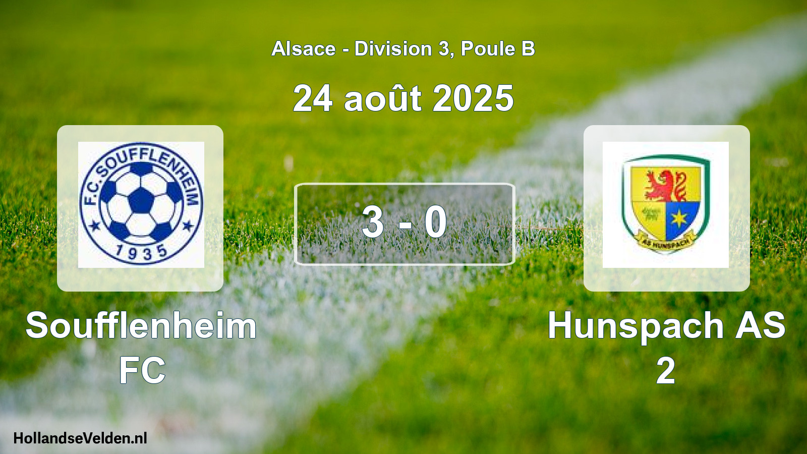 Match joué: Soufflenheim FC - Hunspach AS 2 3 - 0 (24 août 2025)