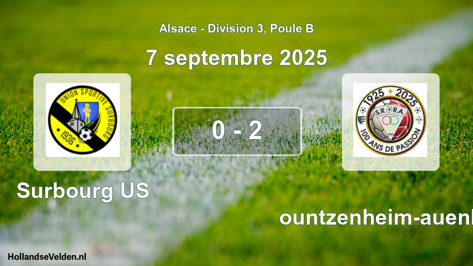 Match joué: Surbourg US - Rountzenheim-auenhei 0 - 2 (7 septembre 2025)