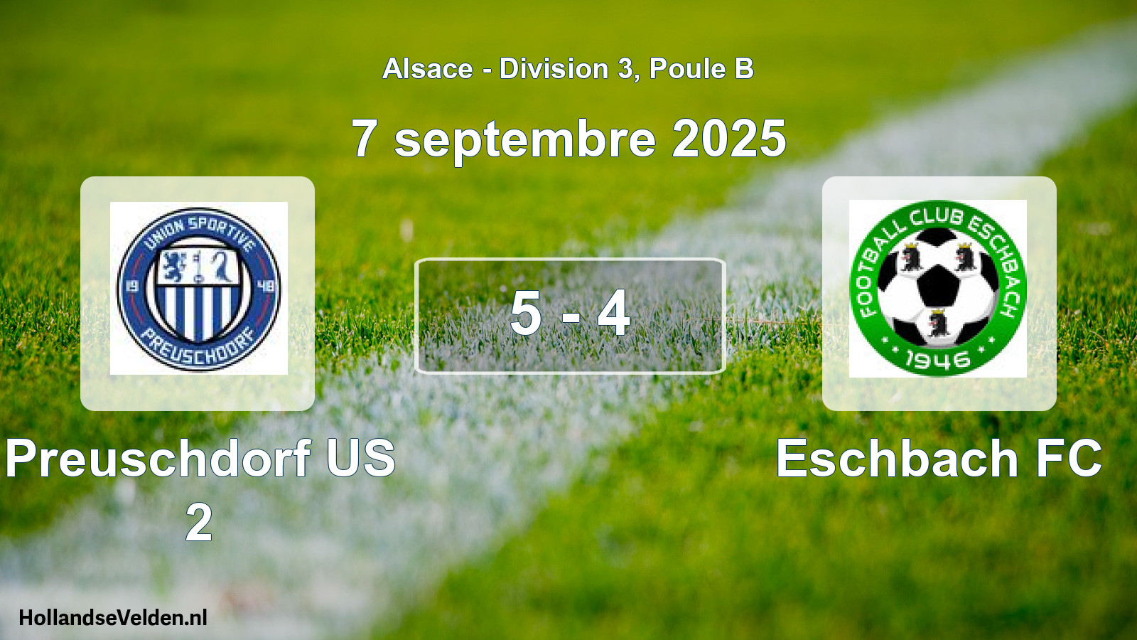 Total number of matches played: Preuschdorf US 2 - Eschbach FC 5 - 4 (7 September 2025)