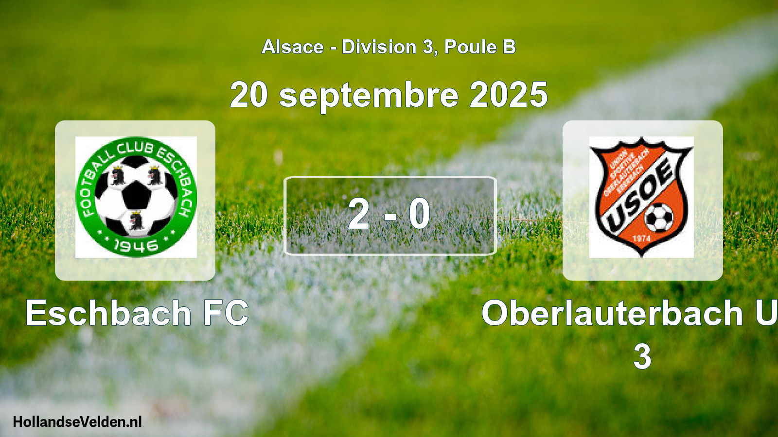 Match joué: Eschbach FC - Oberlauterbach US 3 2 - 0 (20 septembre 2025)