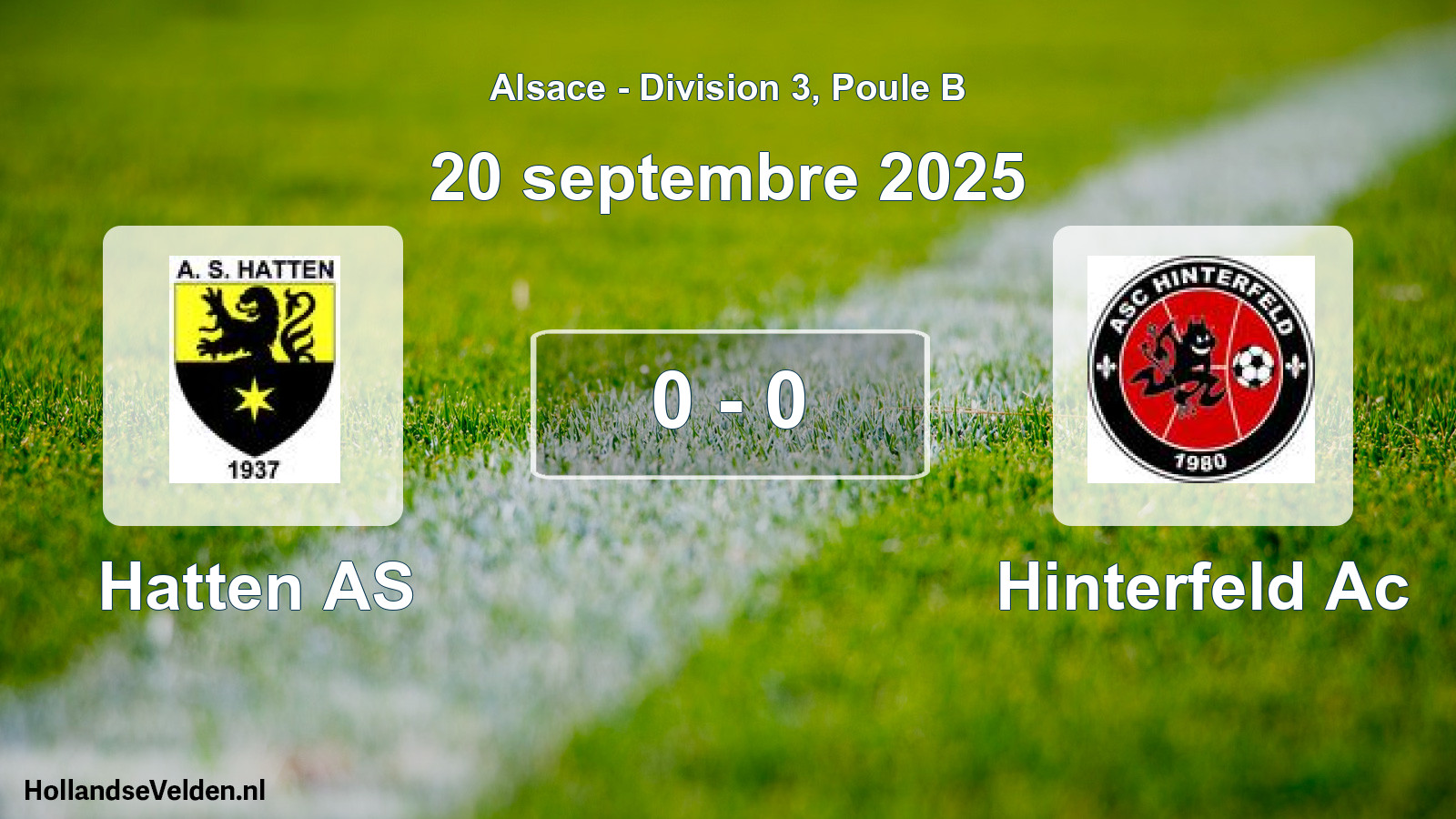 Match joué: Hatten AS - Hinterfeld Ac 0 - 0 (20 septembre 2025)