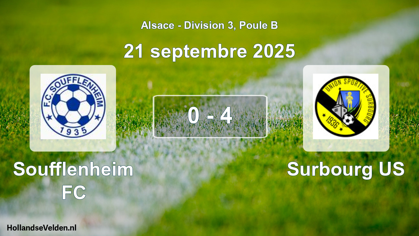Total number of matches played: Soufflenheim FC - Surbourg US 0 - 4 (21 September 2025)