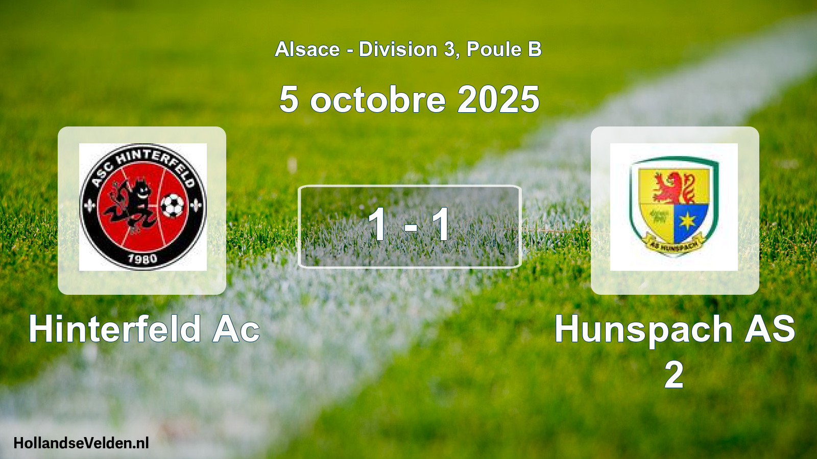 Match joué: Hinterfeld Ac - Hunspach AS 2 1 - 1 (5 octobre 2025)