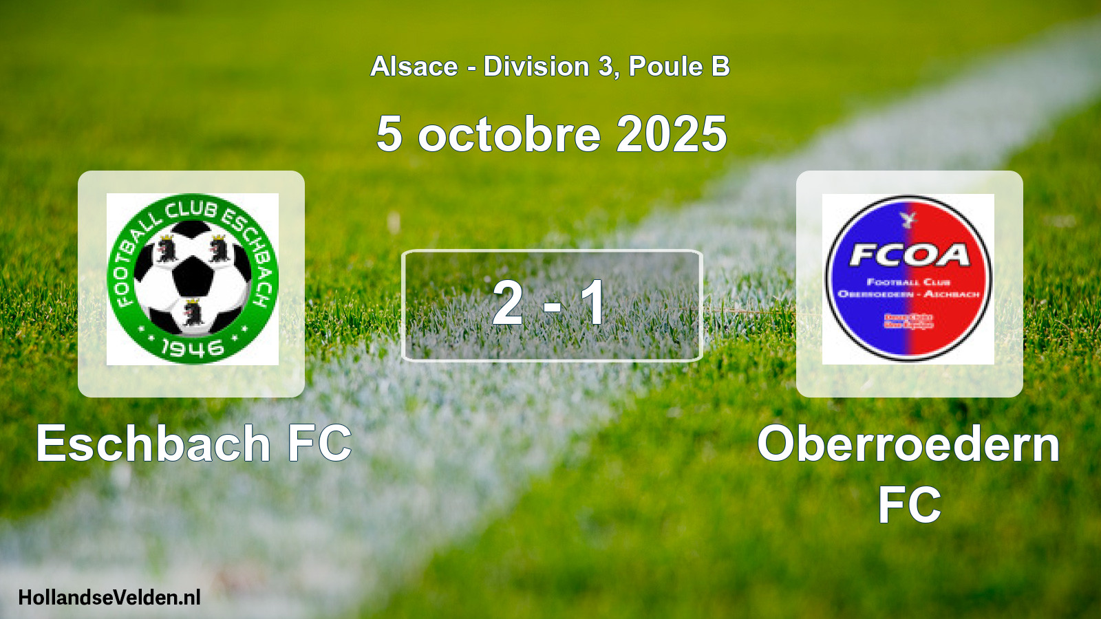 Match joué: Eschbach FC - Oberroedern FC 2 - 1 (5 octobre 2025)