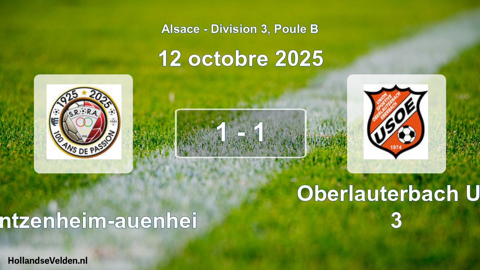 Gespeelde wedstrijd: Rountzenheim-auenhei - Oberlauterbach US 3 1 - 1 (12 oktober 2025)