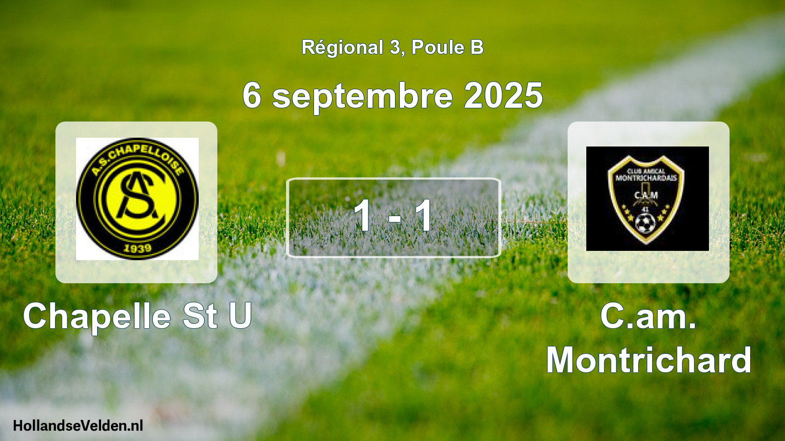 Gespeelde wedstrijd: Chapelle St U - C.am. Montrichard 1 - 1 (6 septembre 2025)