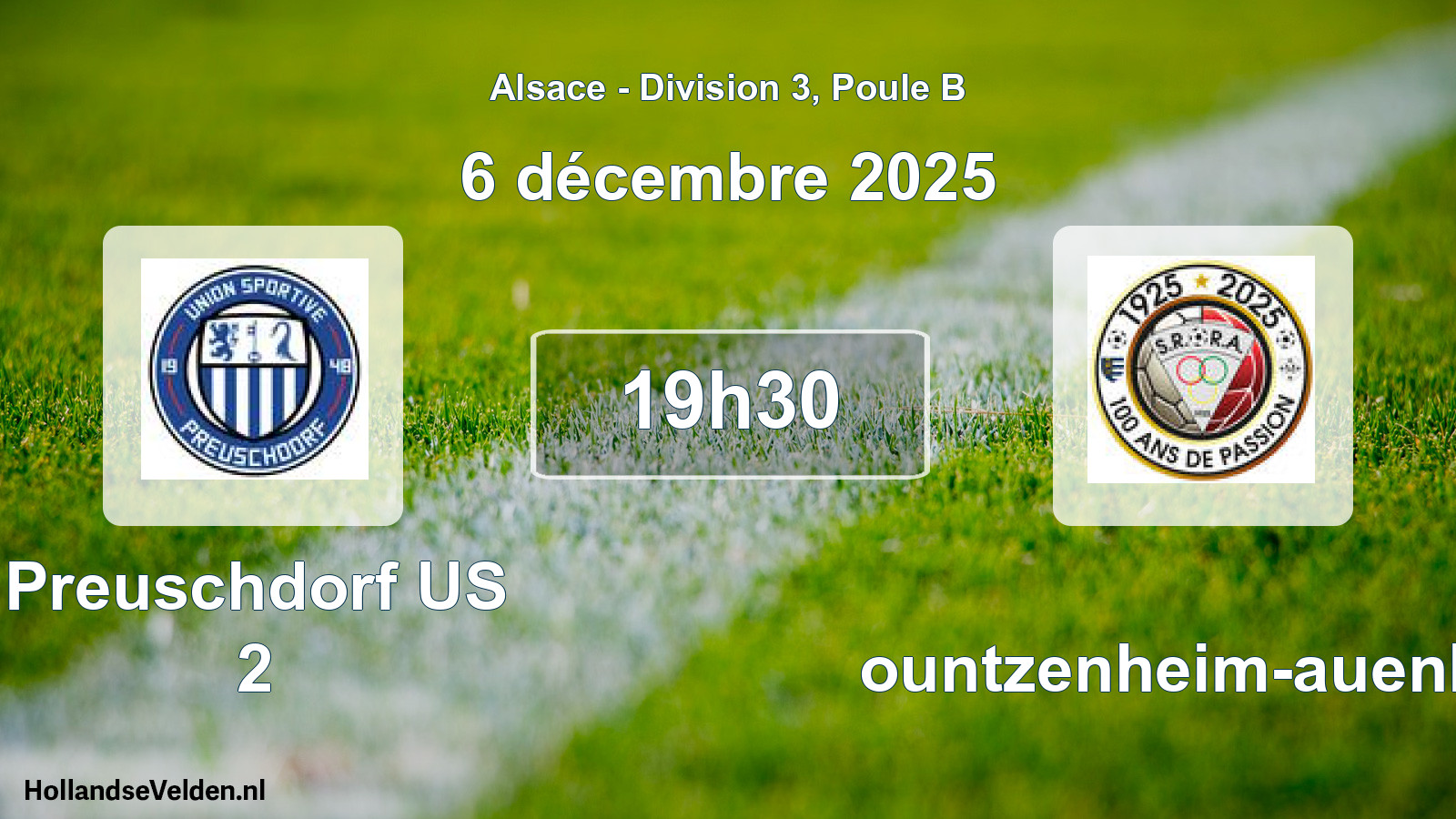 Match programmé: Preuschdorf US 2 - Rountzenheim-auenhei (6 décembre 2025)