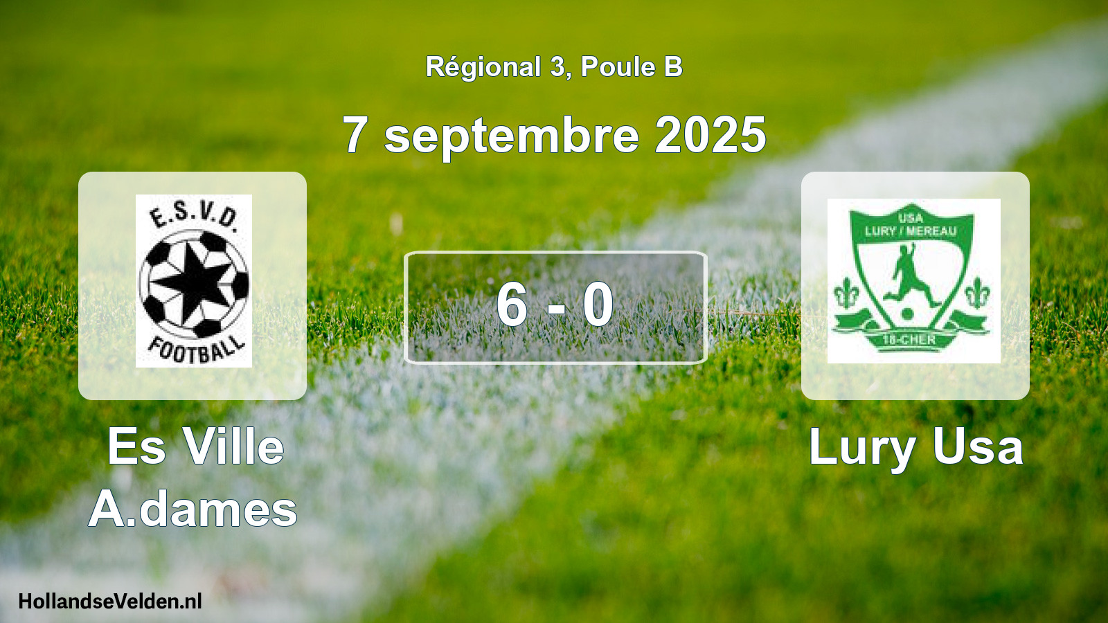 Gespeelde wedstrijd: Es Ville A.dames - Lury Usa 6 - 0 (7 septembre 2025)