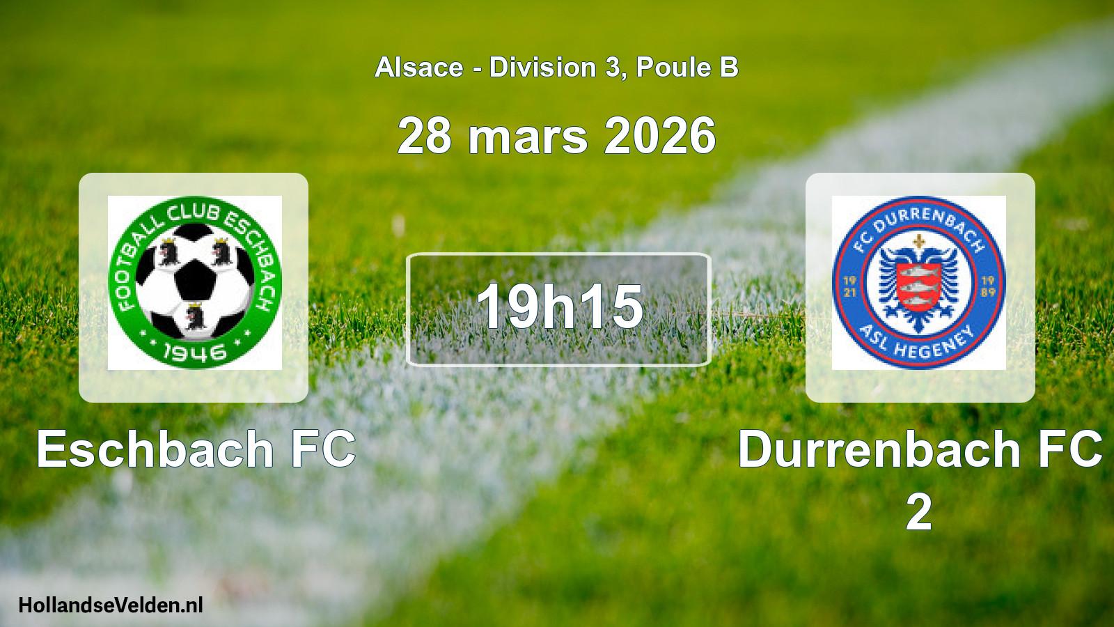 Match programmé: Eschbach FC - Durrenbach FC 2 (28 mars 2026)