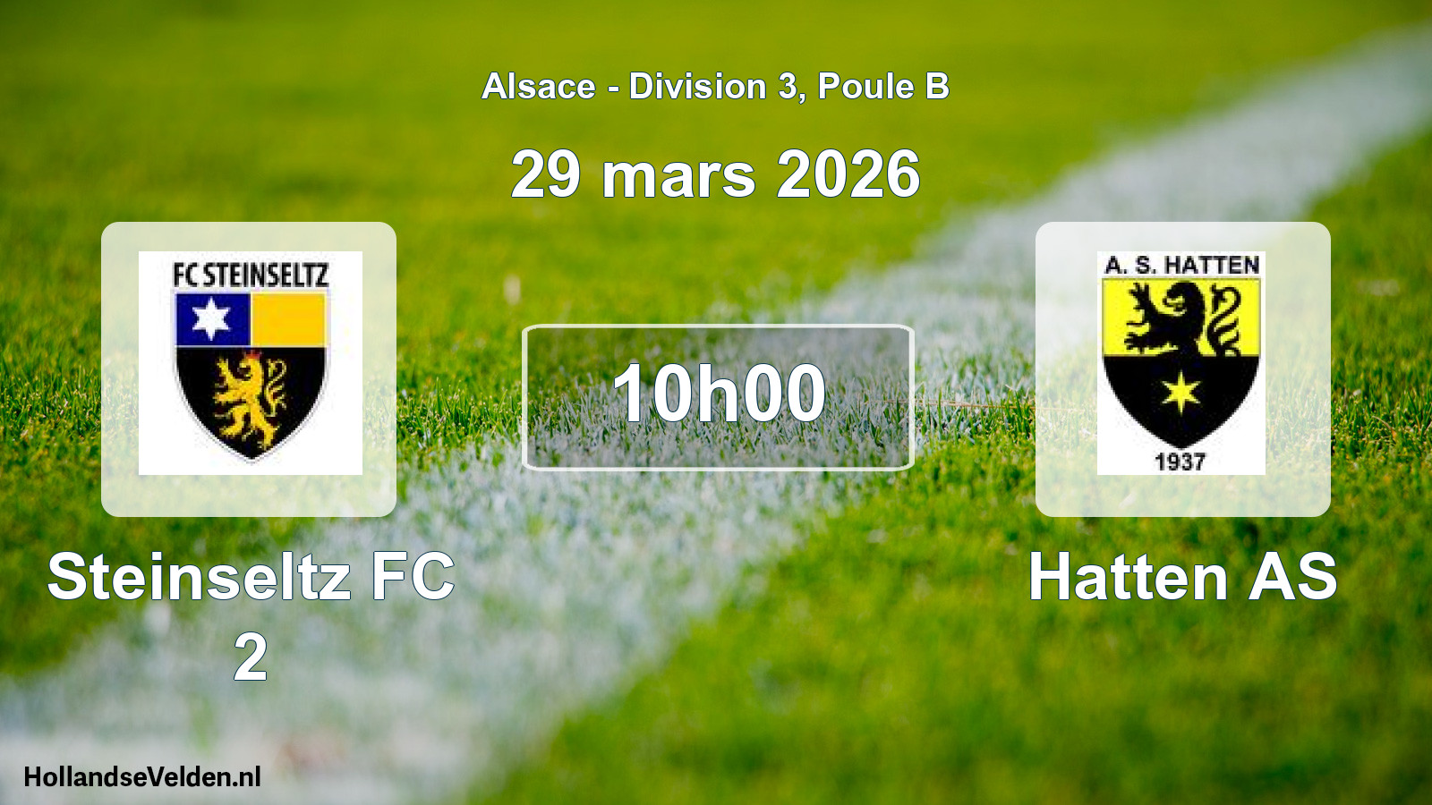 Match programmé: Steinseltz FC 2 - Hatten AS (29 mars 2026)