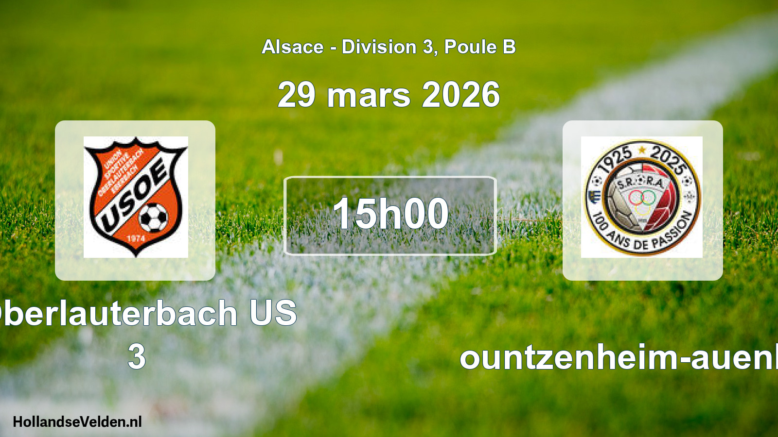 Match programmé: Oberlauterbach US 3 - Rountzenheim-auenhei (29 mars 2026)