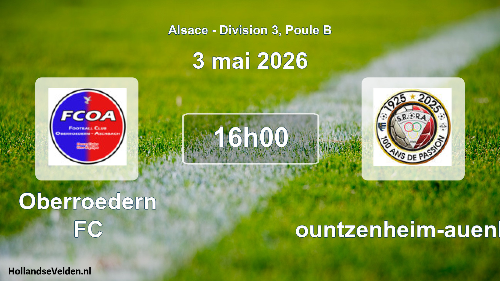 Scheduled Match: Oberroedern FC - Rountzenheim-auenhei (3 May 2026)