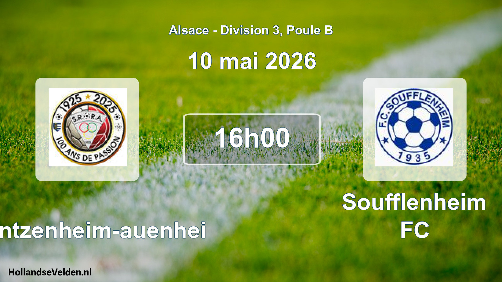 Match programmé: Rountzenheim-auenhei - Soufflenheim FC (10 mai 2026)