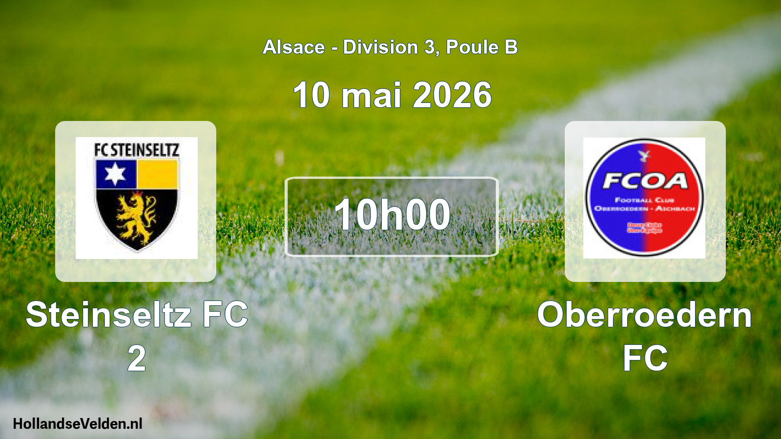 Match programmé: Steinseltz FC 2 - Oberroedern FC (10 mai 2026)