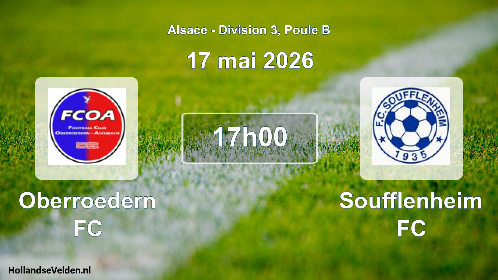 Match programmé: Oberroedern FC - Soufflenheim FC (17 mai 2026)