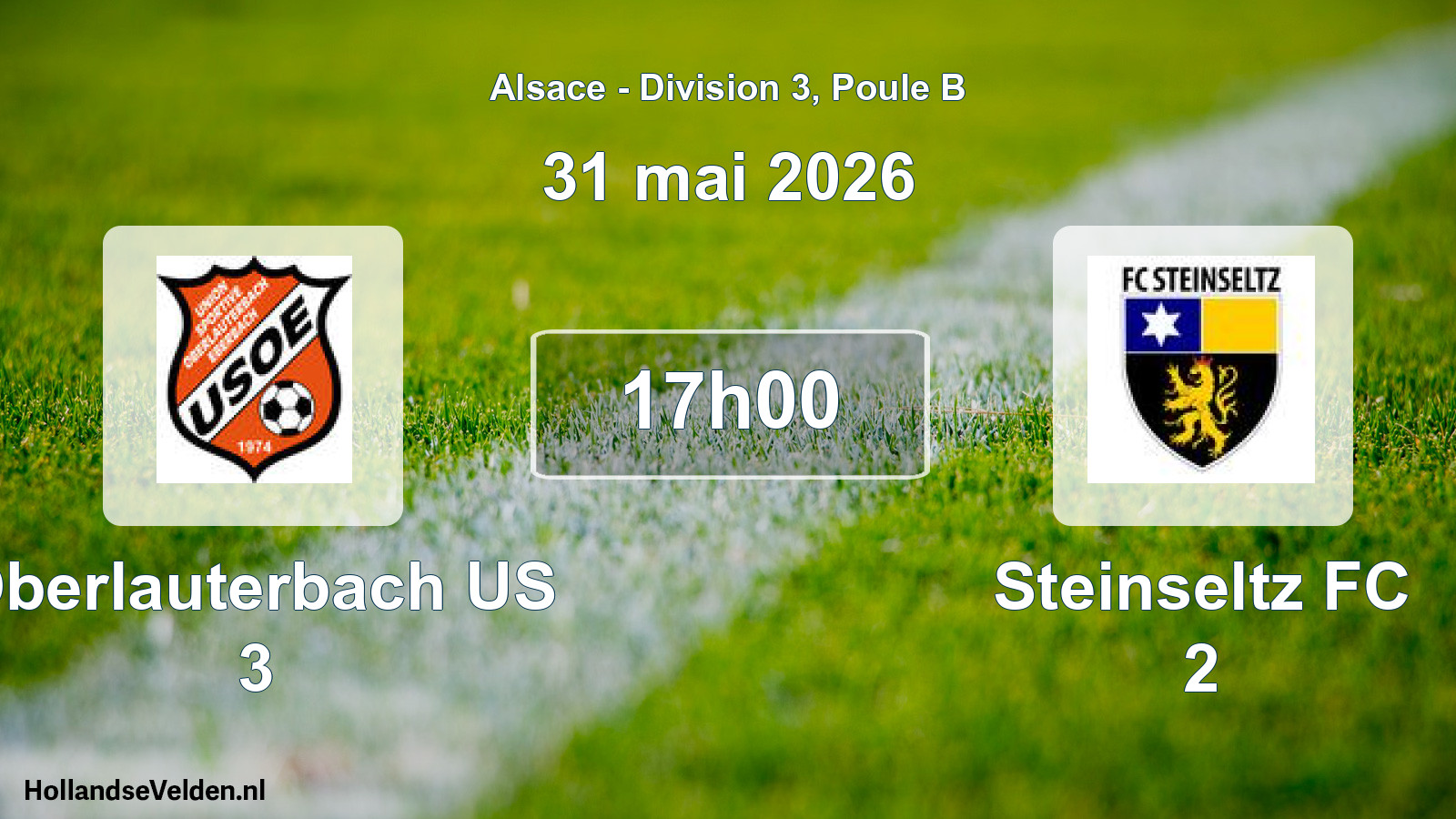 Scheduled Match: Oberlauterbach US 3 - Steinseltz FC 2 (31 May 2026)
