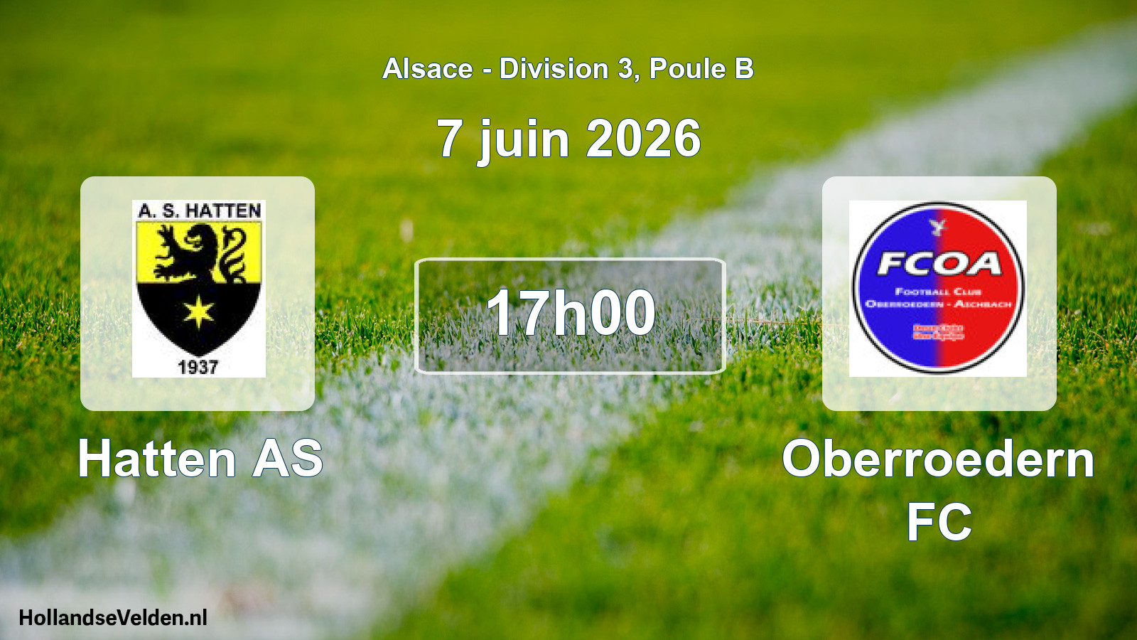 Match programmé: Hatten AS - Oberroedern FC (7 juin 2026)