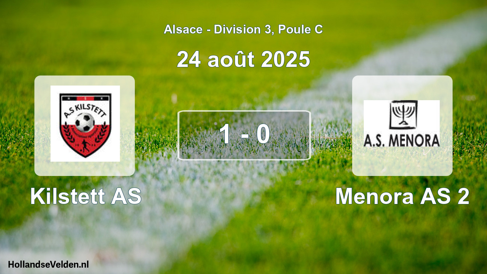 Match joué: Kilstett AS - Menora AS 2 1 - 0 (24 août 2025)