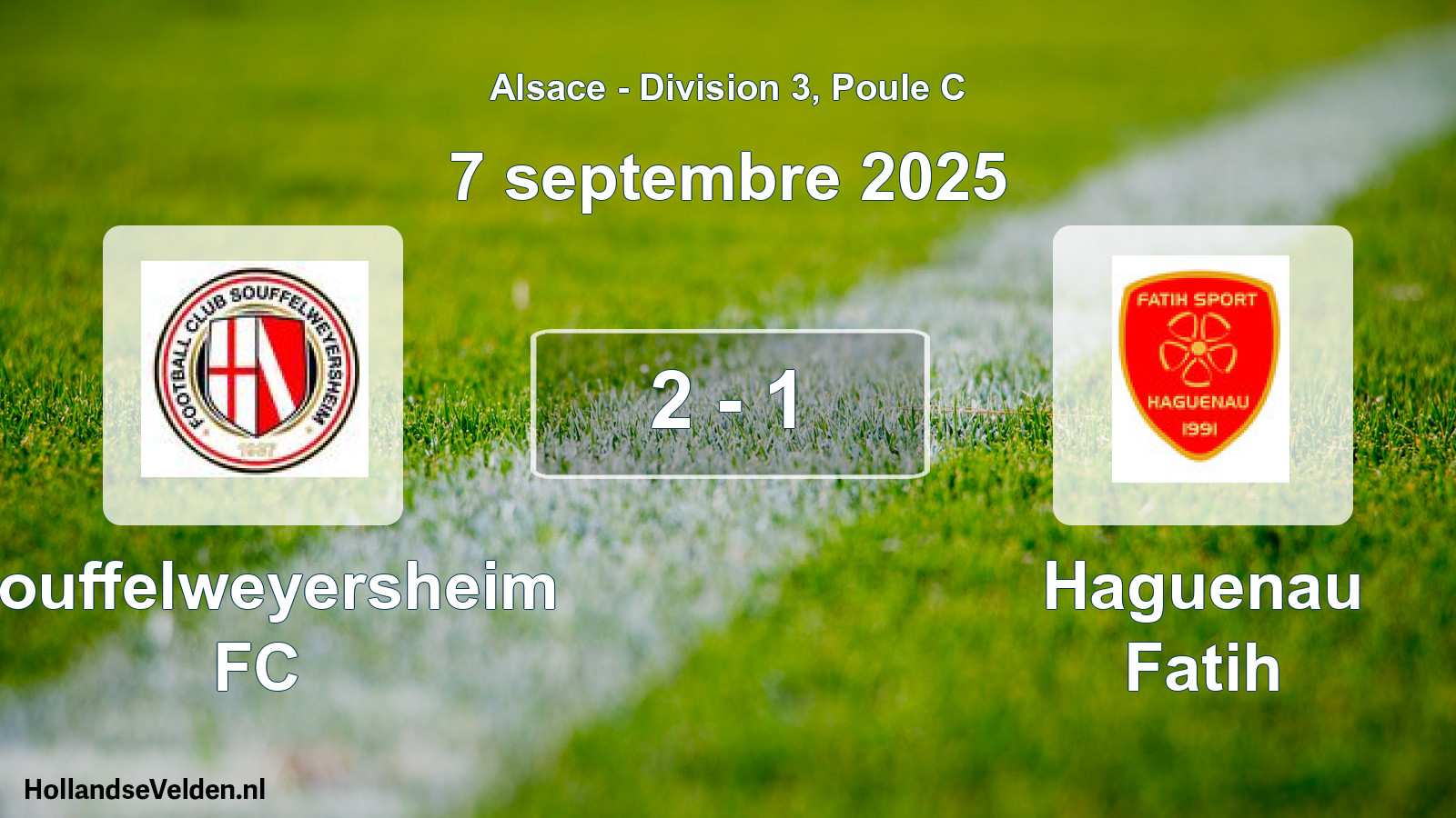 Gespeelde wedstrijd: Souffelweyersheim FC - Haguenau Fatih 2 - 1 (7 september 2025)