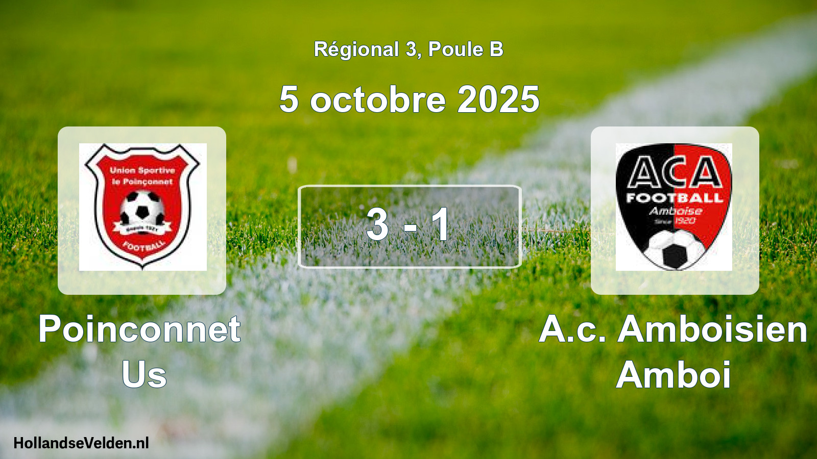 Gespeelde wedstrijd: Poinconnet Us - A.c. Amboisien Amboi 3 - 1 (5 octobre 2025)