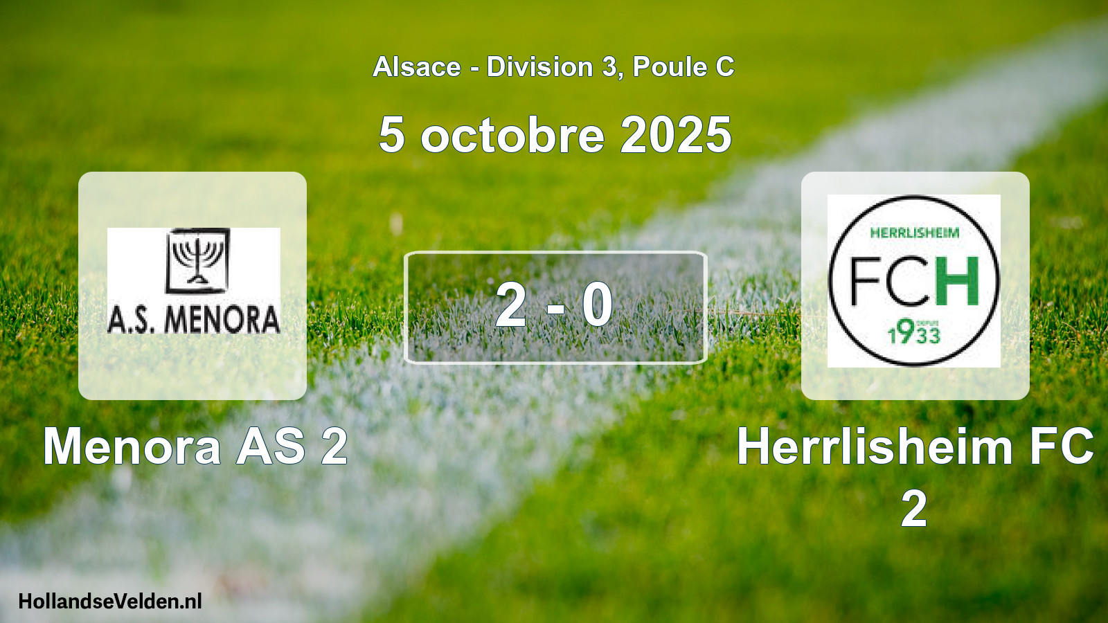 Match joué: Menora AS 2 - Herrlisheim FC 2 2 - 0 (5 octobre 2025)