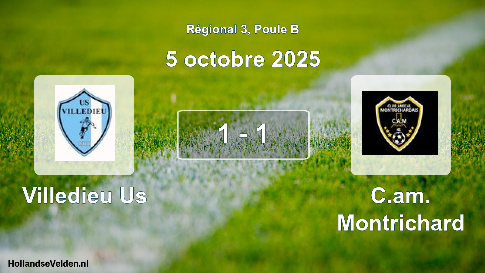 Gespeelde wedstrijd: Villedieu Us - C.am. Montrichard 1 - 1 (5 octobre 2025)