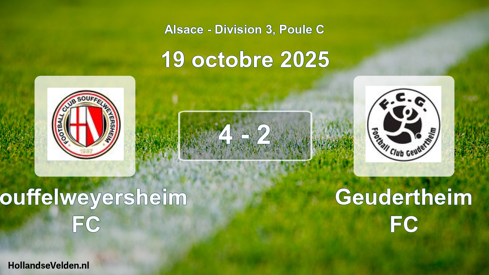 Total number of matches played: Souffelweyersheim FC - Geudertheim FC 4 - 2 (19 October 2025)