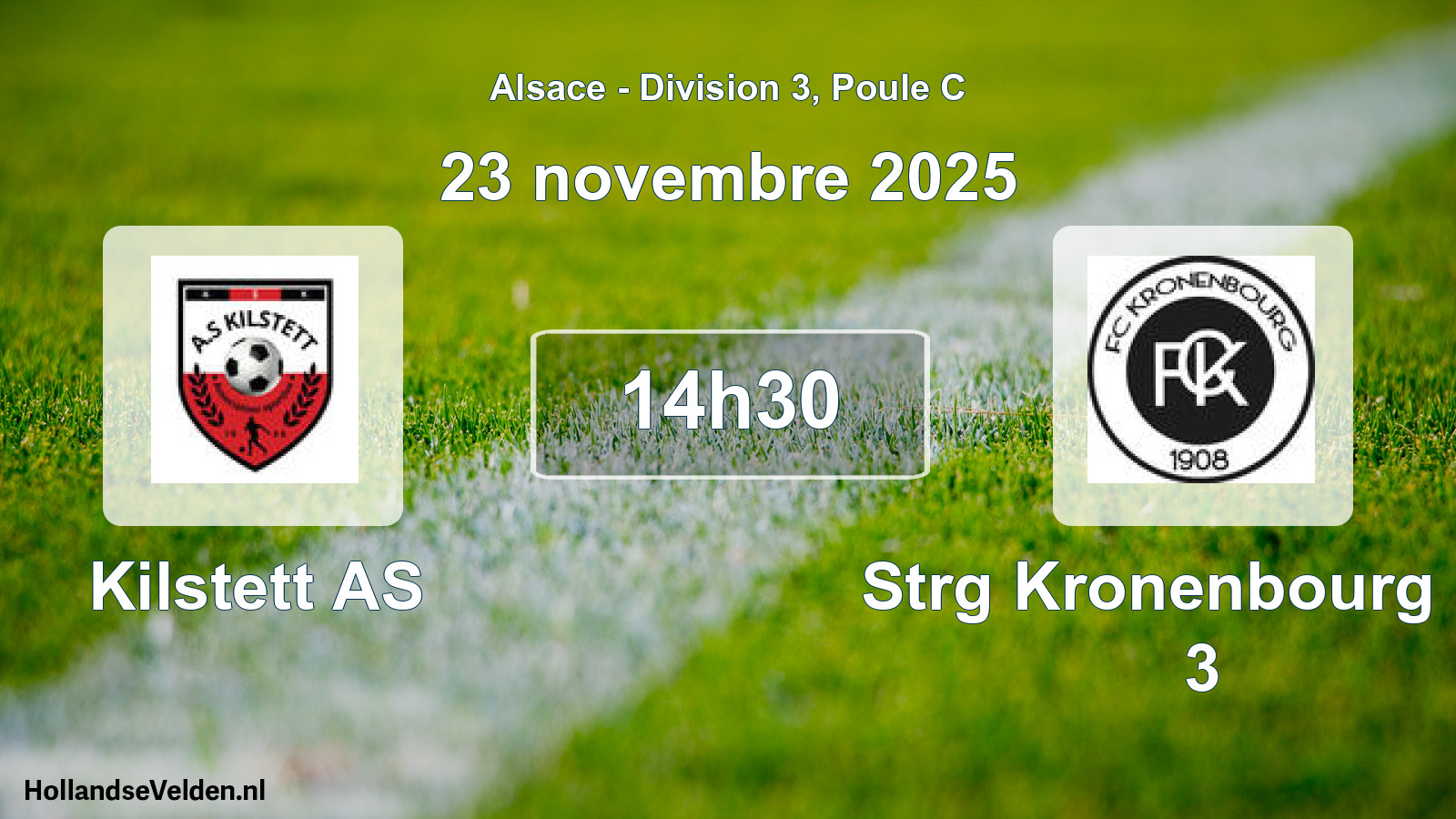 Match programmé: Kilstett AS - Strg Kronenbourg FC 3 (23 novembre 2025)