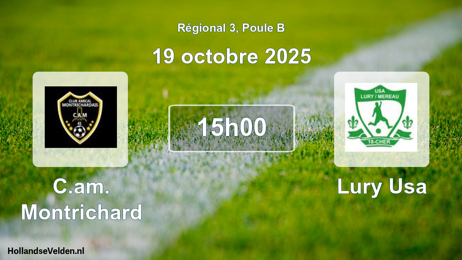 Geplande wedstrijd: C.am. Montrichard - Lury Usa (19 octobre 2025)