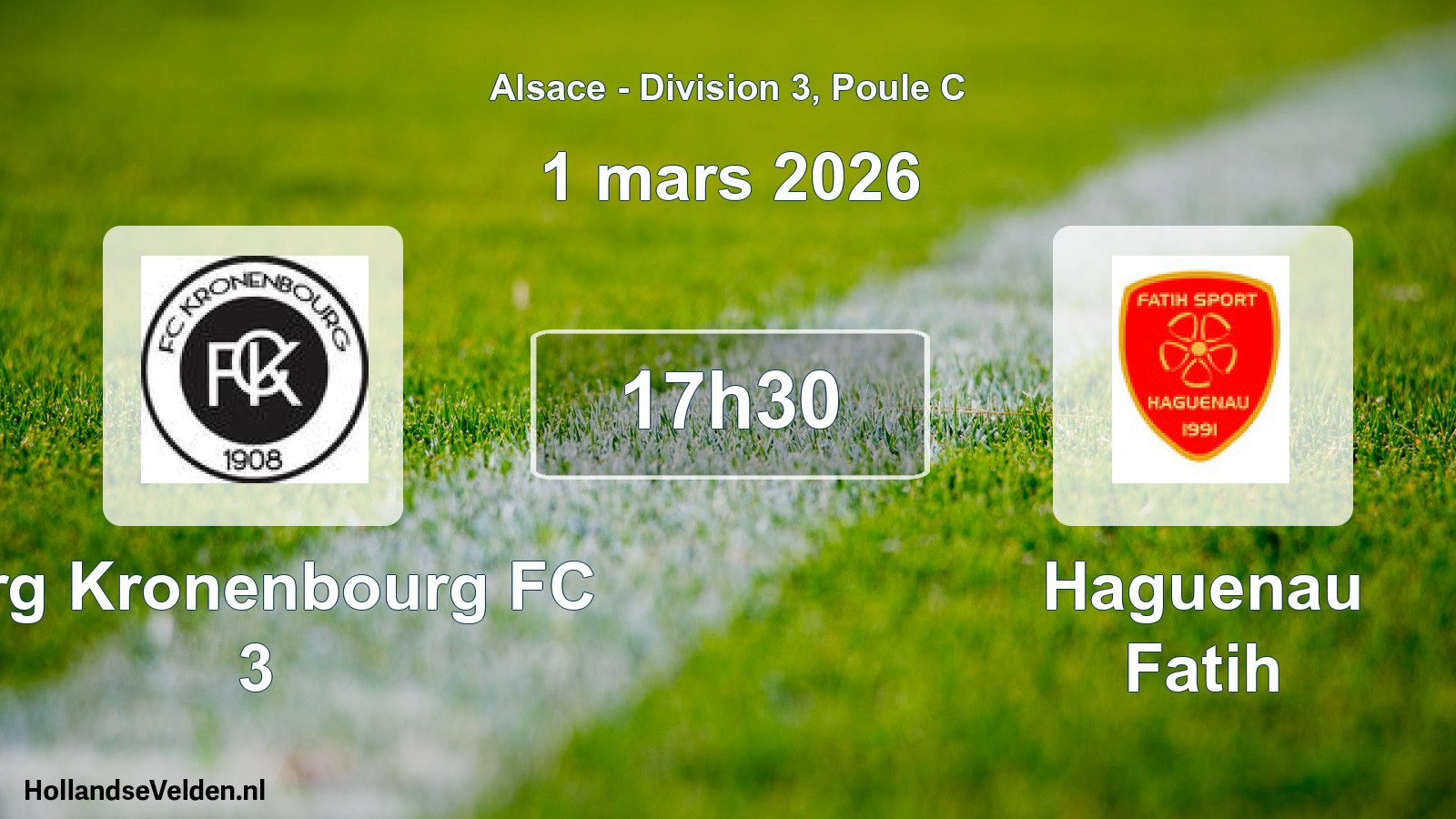 Scheduled Match: Strg Kronenbourg FC 3 - Haguenau Fatih (1 March 2026)