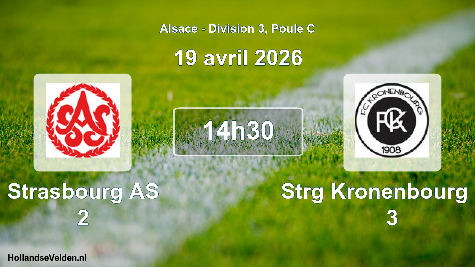 Geplande wedstrijd: Strasbourg AS 2 - Strg Kronenbourg FC 3 (19 april 2026)