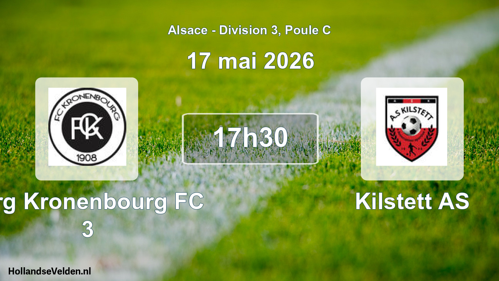 Match programmé: Strg Kronenbourg FC 3 - Kilstett AS (17 mai 2026)