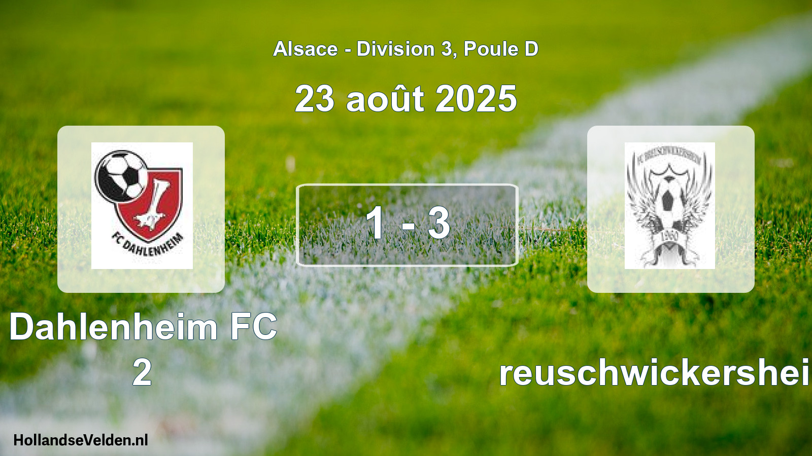 Match joué: Dahlenheim FC 2 - Breuschwickersheim 1 - 3 (23 août 2025)