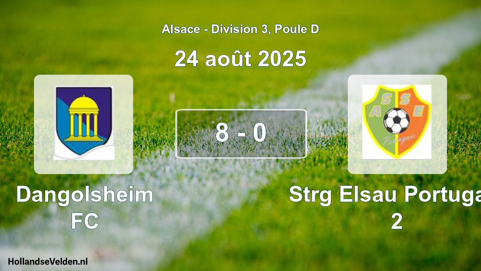 Total number of matches played: Dangolsheim FC - Strg Elsau Portugais 2 8 - 0 (24 August 2025)