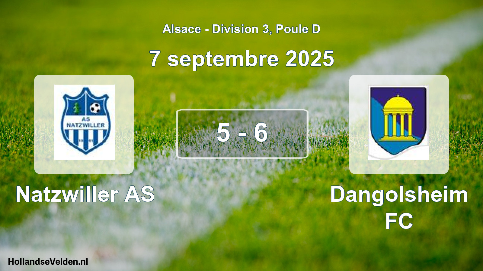 Match joué: Natzwiller AS - Dangolsheim FC 5 - 6 (7 septembre 2025)