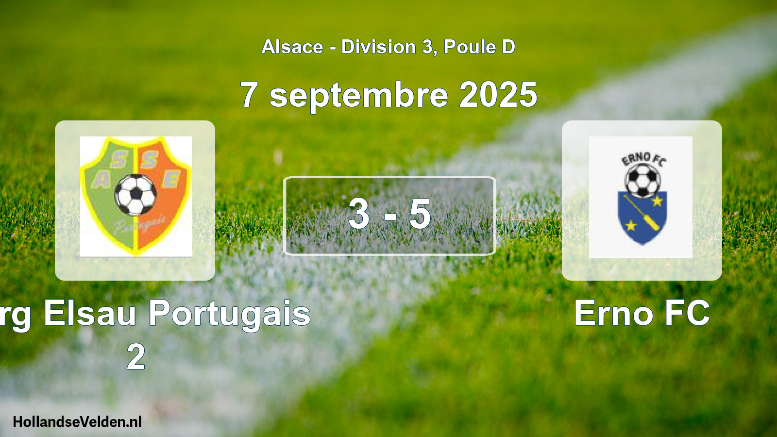 Gespeelde wedstrijd: Strg Elsau Portugais 2 - Erno FC 3 - 5 (7 september 2025)