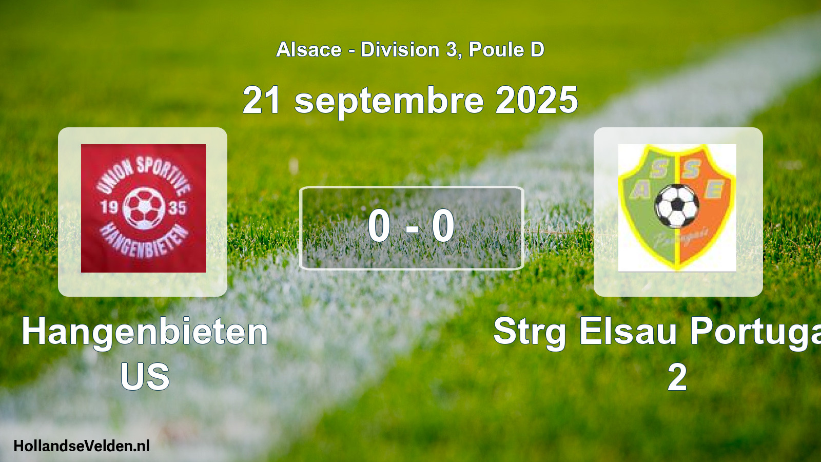 Match joué: Hangenbieten US - Strg Elsau Portugais 2 0 - 0 (21 septembre 2025)